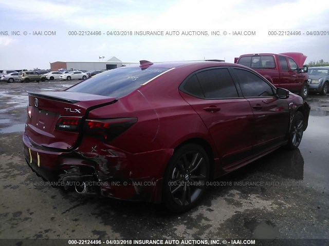 19UUB2F60JA005120 - 2018 ACURA TLX TECH+A/TCH+AR RED photo 4