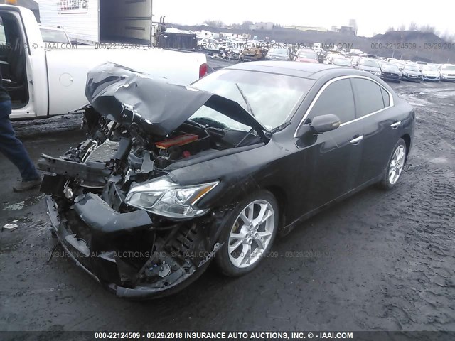 1N4AA5APXEC480120 - 2014 NISSAN MAXIMA S/SV BLACK photo 2