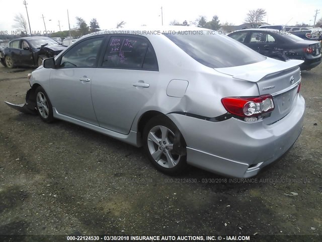 5YFBU4EE9CP072138 - 2012 TOYOTA COROLLA S/LE SILVER photo 3