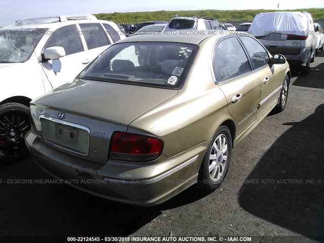 KMHWF35H64A061227 - 2004 HYUNDAI SONATA GLS/LX GOLD photo 4