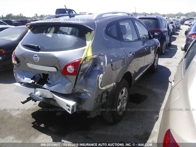 JN8AS5MT2FW159421 - 2015 NISSAN ROGUE SELECT S GRAY photo 4