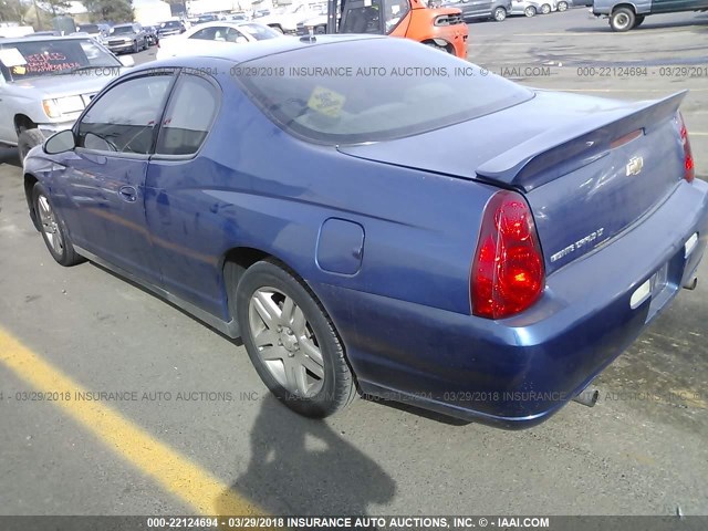 2G1WK151569228935 - 2006 CHEVROLET MONTE CARLO LT BLUE photo 3