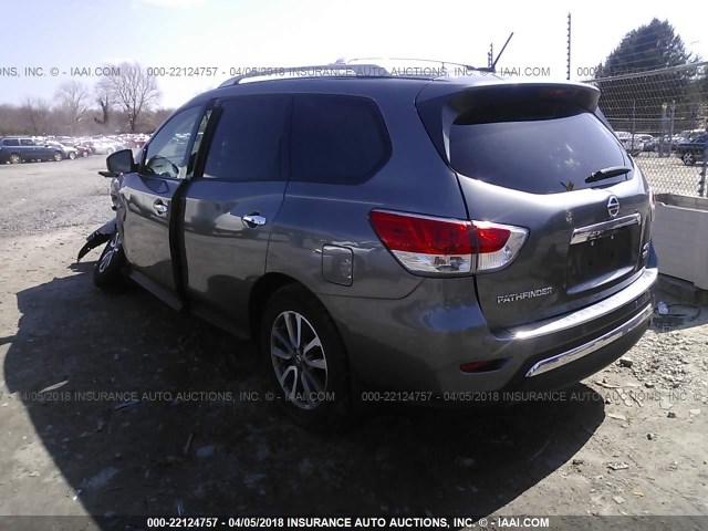 5N1AR2MM0FC658293 - 2015 NISSAN PATHFINDER S/SV/SL/PLATINUM GRAY photo 3