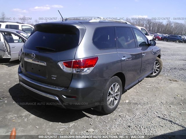 5N1AR2MM0FC658293 - 2015 NISSAN PATHFINDER S/SV/SL/PLATINUM 灰色 照片 4