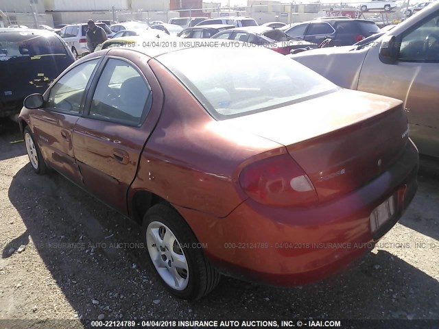 1B3ES46CX1D268526 - 2001 DODGE NEON SE/ES ORANGE photo 3