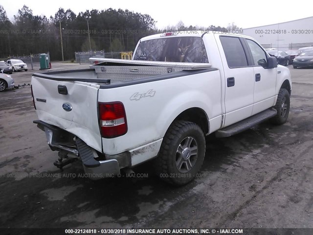 1FTPW14V48FA55925 - 2008 FORD F150 SUPERCREW WHITE photo 4