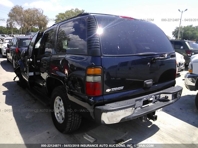 1GNEC13T05R224372 - 2005 CHEVROLET TAHOE C1500 BLUE photo 3