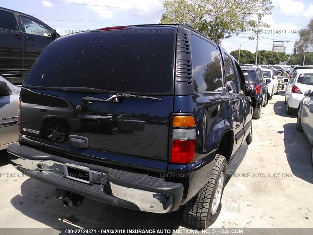 1GNEC13T05R224372 - 2005 CHEVROLET TAHOE C1500 BLUE photo 4