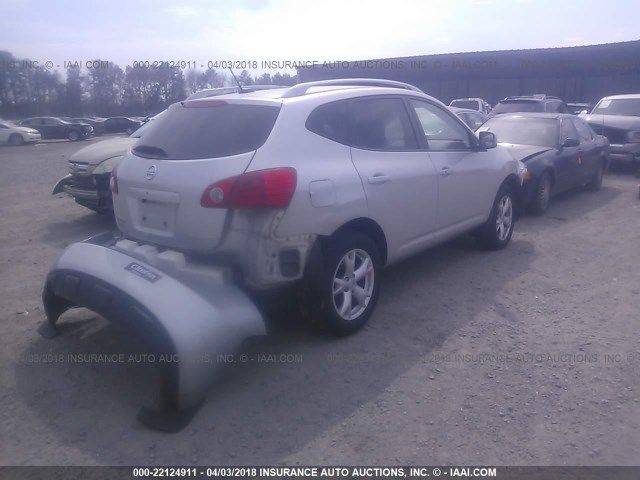 JN8AS58V78W102419 - 2008 NISSAN ROGUE S/SL SILVER photo 4