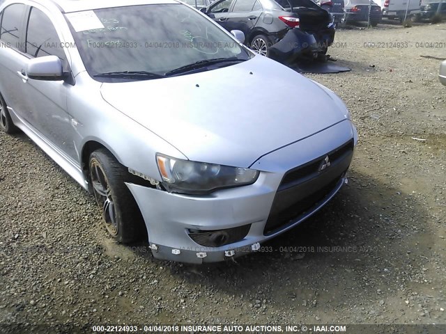 JA32U8FW0AU015128 - 2010 MITSUBISHI LANCER GTS SILVER photo 6