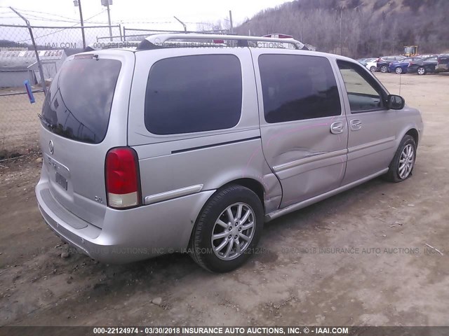 5GADV33L35D216792 - 2005 BUICK TERRAZA CXL SILVER photo 4