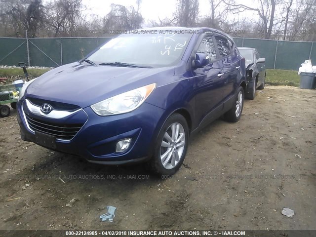 KM8JU3AC0AU089352 - 2010 HYUNDAI TUCSON GLS/LIMITED ლურჯი ფოტო 2