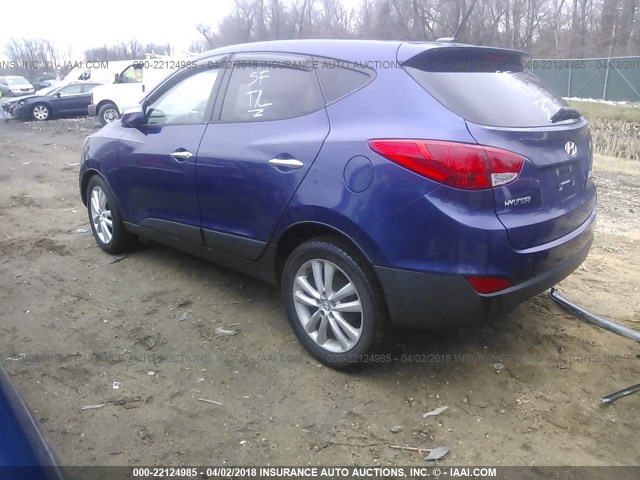 KM8JU3AC0AU089352 - 2010 HYUNDAI TUCSON GLS/LIMITED BLUE photo 3