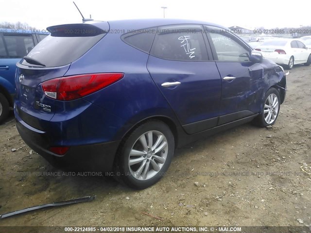 KM8JU3AC0AU089352 - 2010 HYUNDAI TUCSON GLS/LIMITED BLUE photo 4