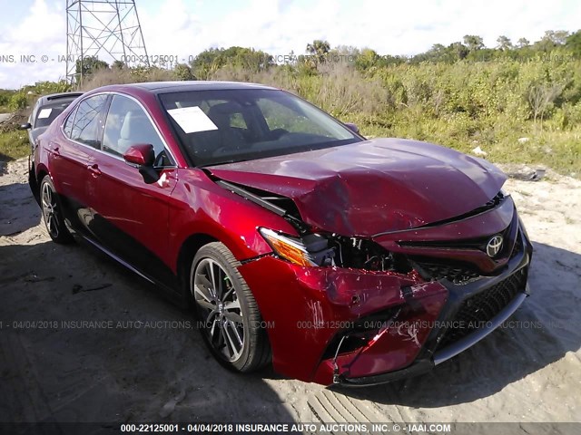 4T1B61HK4JU565344 - 2018 TOYOTA CAMRY XSE RED photo 1