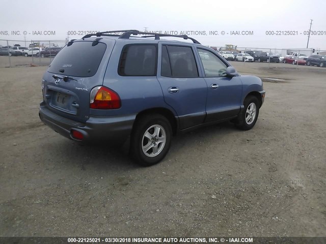 KM8SC83D91U089618 - 2001 HYUNDAI SANTA FE GLS/LX BLUE photo 4