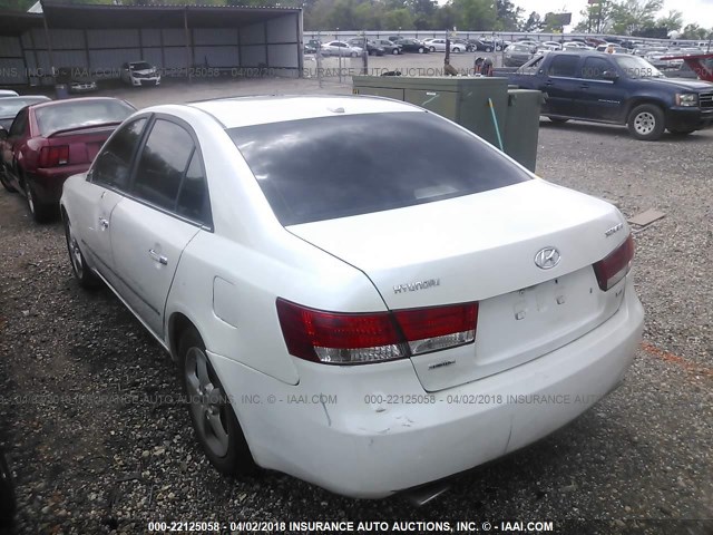 5NPEU46F88H347863 - 2008 HYUNDAI SONATA SE/LIMITED WHITE photo 3