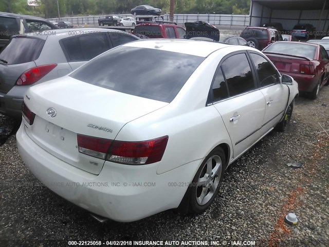 5NPEU46F88H347863 - 2008 HYUNDAI SONATA SE/LIMITED WHITE photo 4