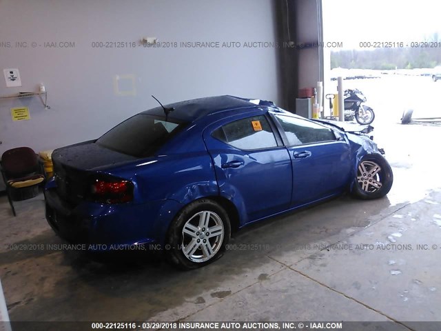 1C3CDZCB4CN206887 - 2012 DODGE AVENGER SXT BLUE photo 4