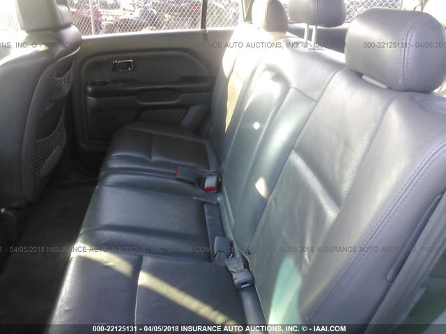 2HKYF18504H609640 - 2004 HONDA PILOT EXL SILVER photo 8