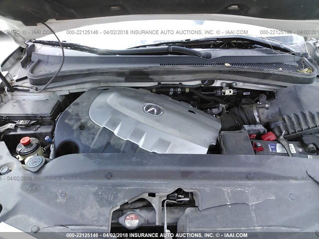 2HNYD2H61BH530711 - 2011 ACURA MDX TECHNOLOGY WHITE photo 10