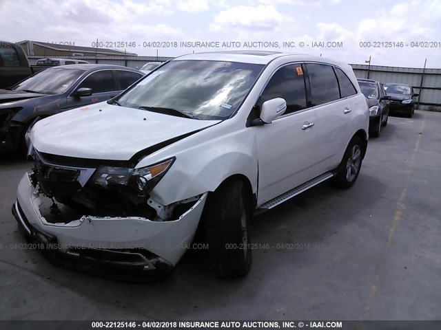 2HNYD2H61BH530711 - 2011 ACURA MDX TECHNOLOGY WHITE photo 2