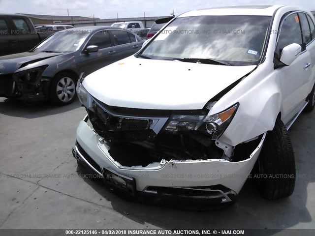 2HNYD2H61BH530711 - 2011 ACURA MDX TECHNOLOGY WHITE photo 6