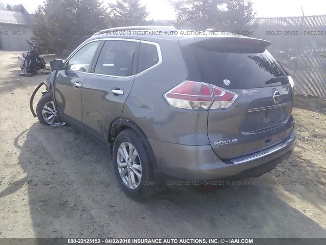 5N1AT2MV4FC783436 - 2015 NISSAN ROGUE S/SL/SV GRAY photo 3