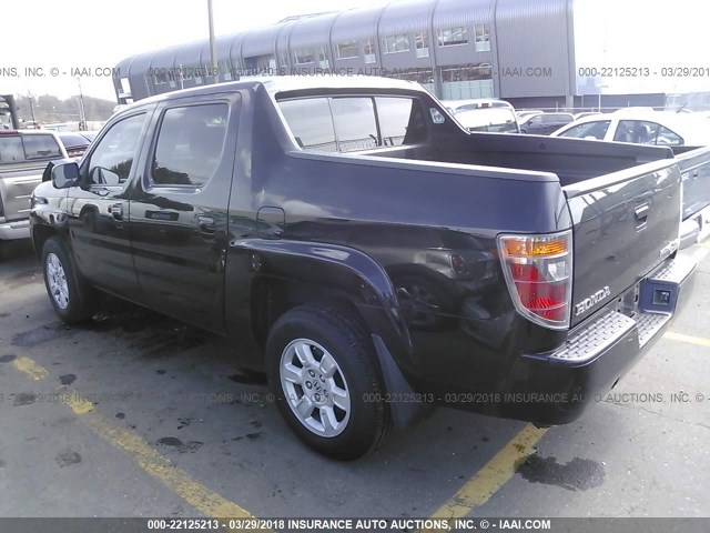 2HJYK16486H536191 - 2006 HONDA RIDGELINE RTS BLACK photo 3