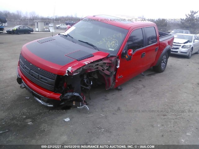 1FTFW1R67CFB35161 - 2012 FORD F150 SVT RAPTOR RED photo 2