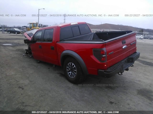 1FTFW1R67CFB35161 - 2012 FORD F150 SVT RAPTOR RED photo 3