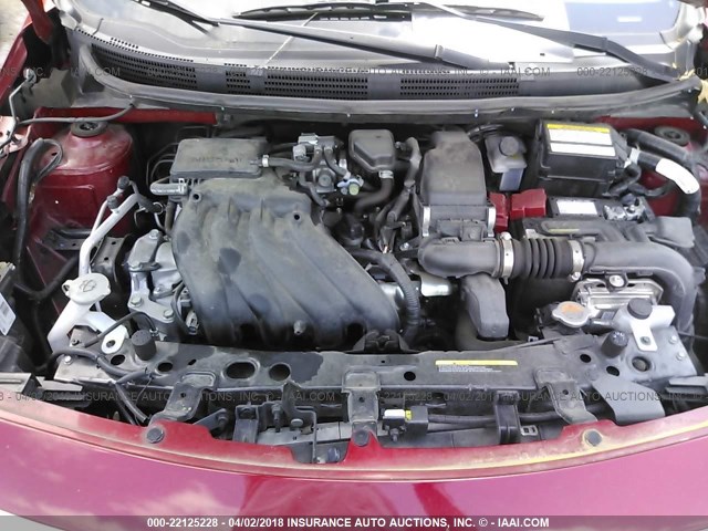 3N1CN7AP4GL851639 - 2016 NISSAN VERSA S/S PLUS/SV/SL RED photo 10