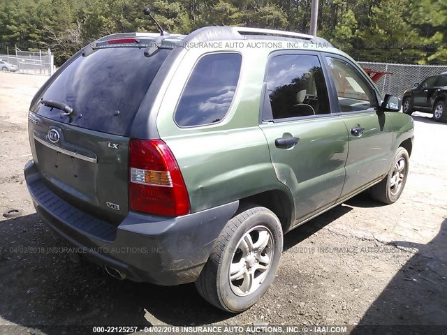 KNDJF723477428402 - 2007 KIA SPORTAGE EX/LX GREEN photo 4