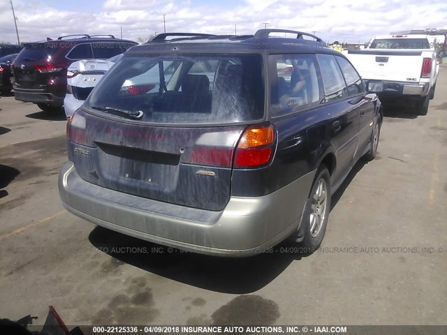 4S3BH665627631918 - 2002 SUBARU LEGACY OUTBACK BLUE photo 4