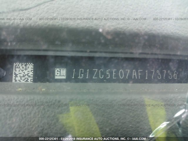 1G1ZC5E07AF173736 - 2010 CHEVROLET MALIBU 1LT 白色 照片 9