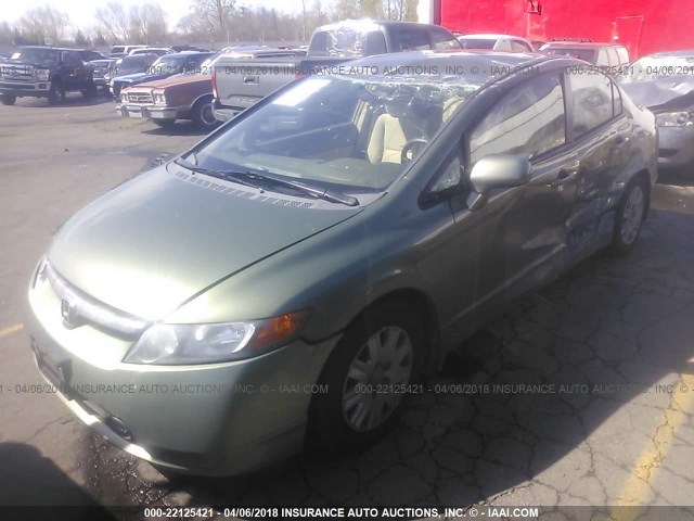 1HGFA46558L000296 - 2008 HONDA CIVIC GX GREEN photo 2