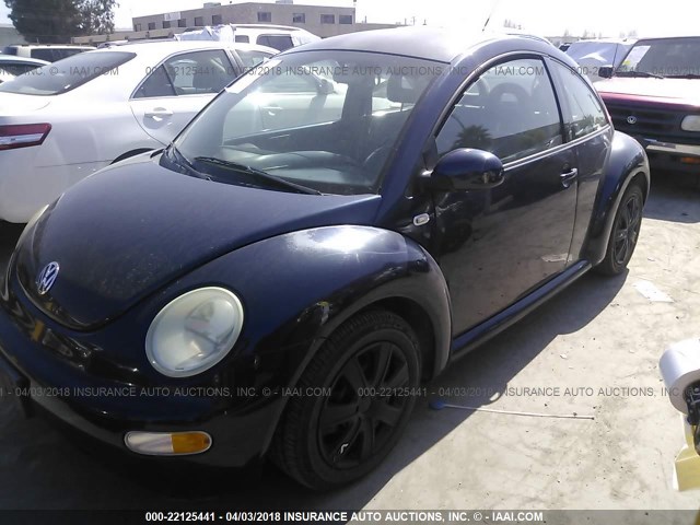 3VWBK21C41M464461 - 2001 VOLKSWAGEN NEW BEETLE GL 蓝色 照片 2