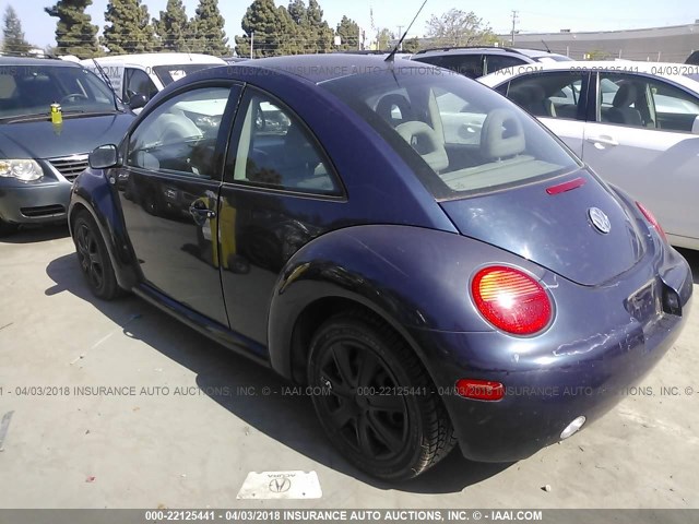 3VWBK21C41M464461 - 2001 VOLKSWAGEN NEW BEETLE GL 蓝色 照片 3