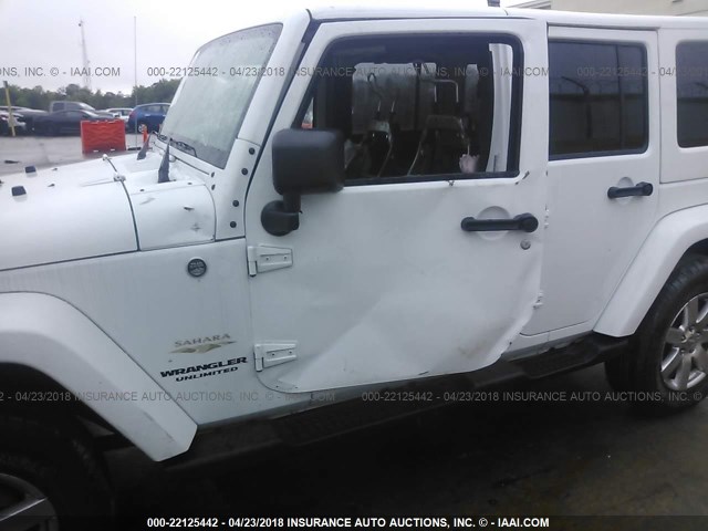 1C4HJWEG0DL669379 - 2013 JEEP WRANGLER UNLIMITE SAHARA WHITE photo 6