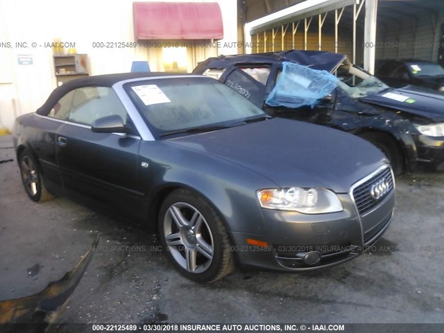 WAUAF48H77K016521 - 2007 AUDI A4 2.0T CABRIOLET GRAY photo 1