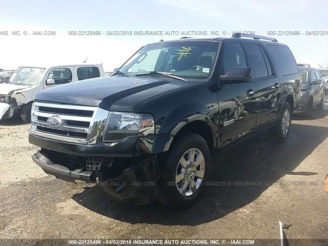 1FMFK19538LA70641 - 2008 FORD EXPEDITION EL LIMITED BLACK photo 2