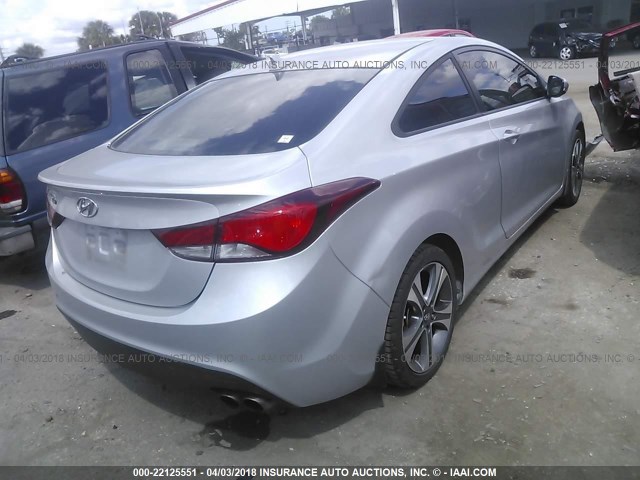 KMHDH6AHXEU029311 - 2014 HYUNDAI ELANTRA COUPE GS/SE SILVER photo 4