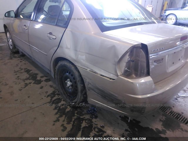 1G1ZS518X6F222675 - 2006 CHEVROLET MALIBU LS 金色 照片 6
