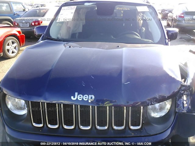 ZACCJABB8HPG45743 - 2017 JEEP RENEGADE LATITUDE BLUE photo 10