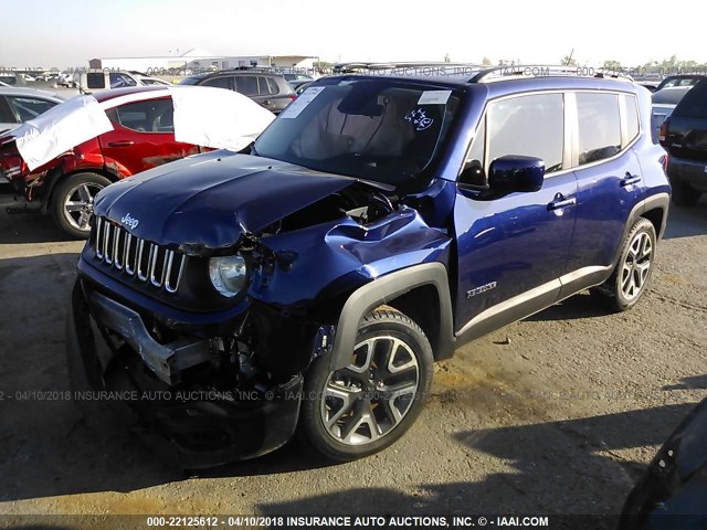 ZACCJABB8HPG45743 - 2017 JEEP RENEGADE LATITUDE BLUE photo 2