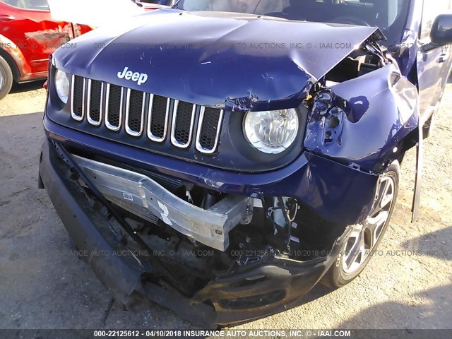 ZACCJABB8HPG45743 - 2017 JEEP RENEGADE LATITUDE BLUE photo 6