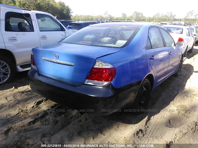 4T1BE32K15U616991 - 2005 TOYOTA CAMRY LE/XLE/SE BLUE photo 4