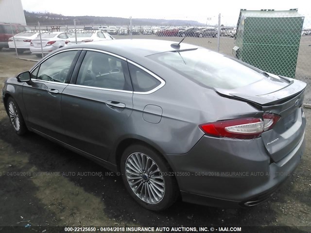 3FA6P0K99ER235866 - 2014 FORD FUSION TITANIUM GRAY photo 3