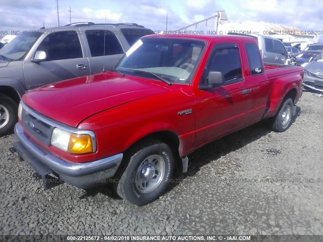 1FTCR14A4VPA59899 - 1997 FORD RANGER SUPER CAB RED photo 2