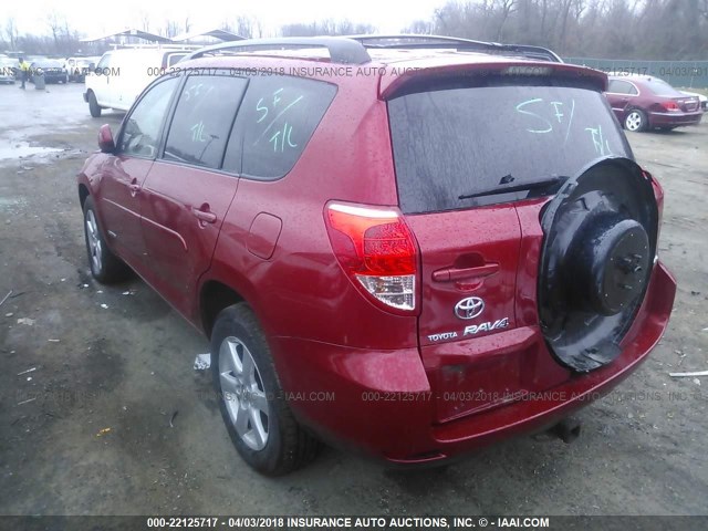 JTMBK31V676011350 - 2007 TOYOTA RAV4 LIMITED RED photo 3